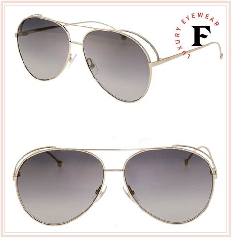 fendi ff 0286|FENDI Metal Aviator Sunglasses FF0286/S Gold .